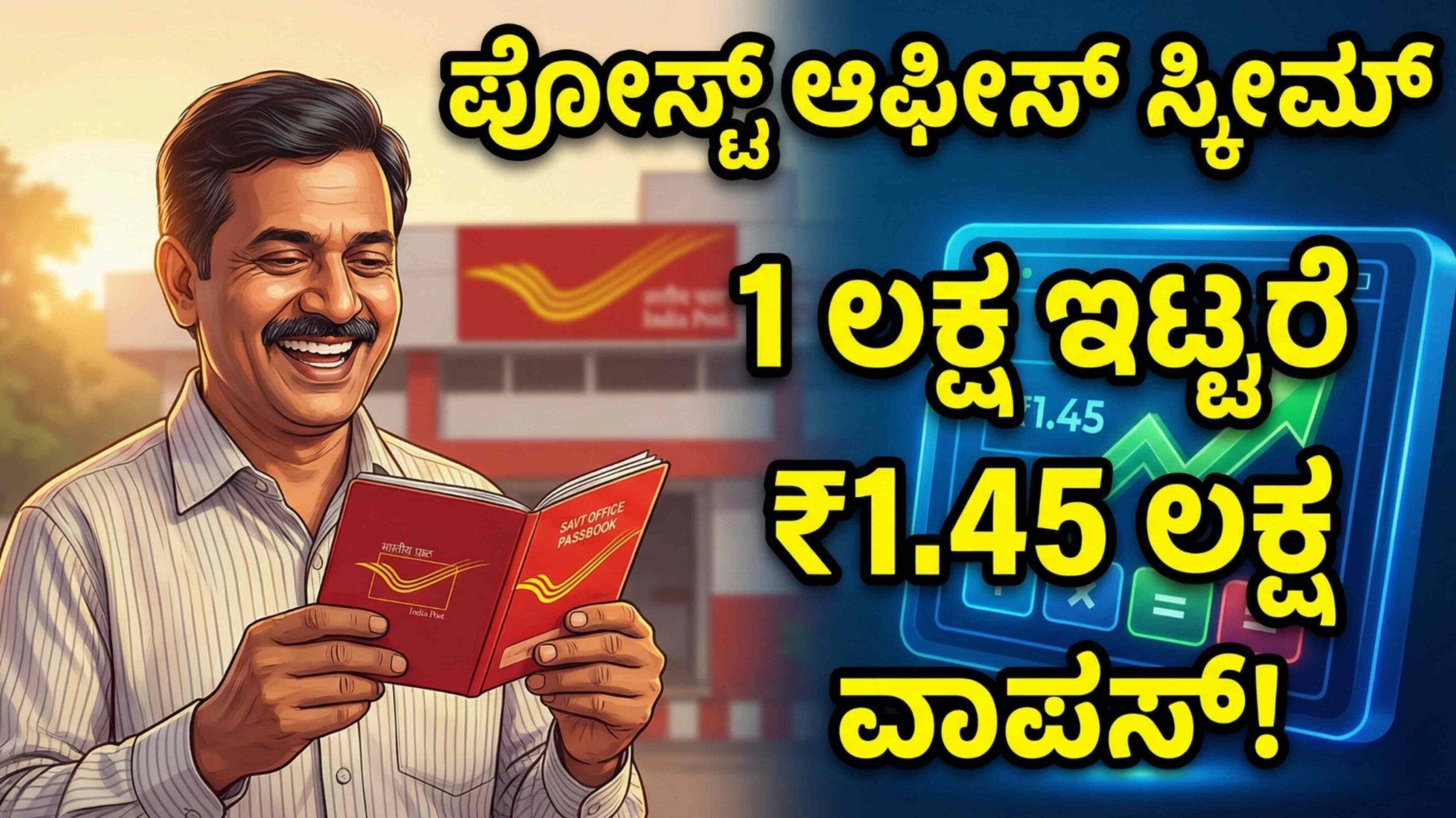 ಪೋಸ್ಟ್ ಆಫೀಸ್‌ನಲ್ಲಿ 1 ಲಕ್ಷ ರೂ. ಇಟ್ಟರೆ ಎಷ್ಟು ಬಡ್ಡಿ ಸಿಗುತ್ತೆ ನೋಡಿ, ಬ್ಯಾಂಕ್ ಎಫ್‌ಡಿಗಿಂತ ಪೋಸ್ಟ್ ಆಫೀಸ್ ಬೆಸ್ಟ್!