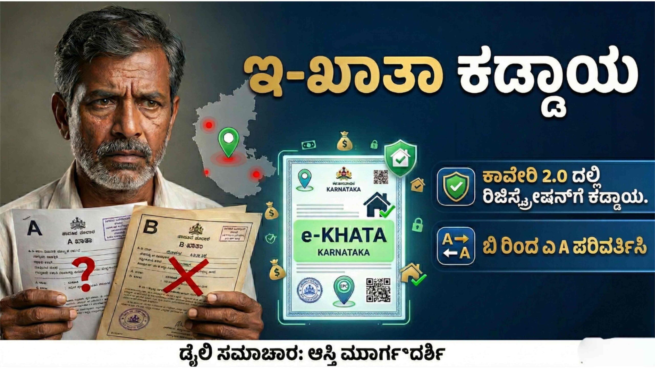 ಆಸ್ತಿ ಮಾಲೀಕರಿಗೆ ಬಿಗ್ ಅಲರ್ಟ್: ಕಾವೇರಿ 2.0 ದಲ್ಲಿ ಇ-ಖಾತಾ (e-Khata) ಕಡ್ಡಾಯ, ಇಂದೇ ಈ ದಾಖಲೆಗಳನ್ನು ರೆಡಿ ಮಾಡಿಟ್ಟುಕೊಳ್ಳಿ!