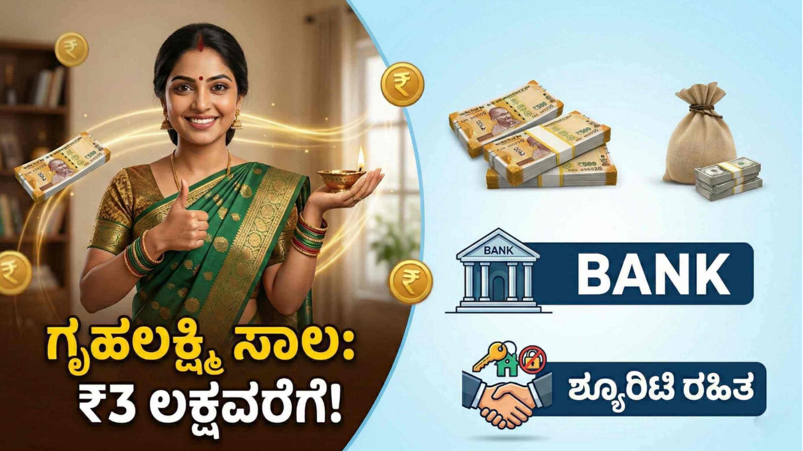 ಗೃಹಲಕ್ಷ್ಮಿ ಫಲಾನುಭವಿಗಳಿಗೆ ಬಿಗ್ ಅಪ್ಡೇಟ್: ಬ್ಯಾಂಕ್ನಿಂದ ಸಿಗಲಿದೆ 3 ಲಕ್ಷ ಸಾಲ, ಆದ್ರೆ ಪ್ರತಿ ತಿಂಗಳು 200 ರೂ. ಕಟ್!
