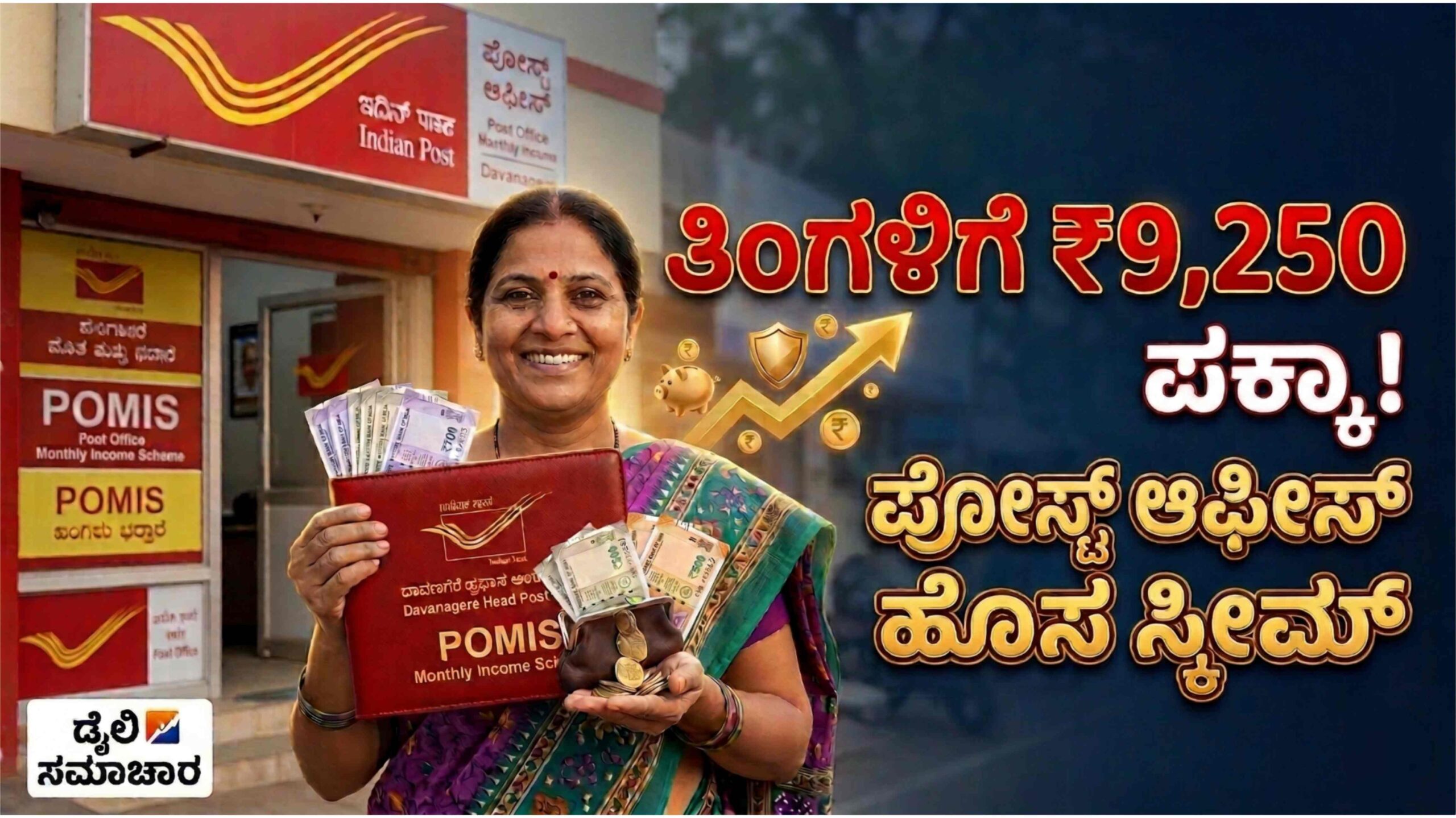 ಪೋಸ್ಟ್ ಆಫೀಸ್ ಮಂತ್ಲಿ ಇನ್‌ಕಮ್ ಸ್ಕೀಮ್:ಒಮ್ಮೆ ಹಣವಿಟ್ಟರೆ 5 ವರ್ಷ ಪ್ರತಿ ತಿಂಗಳು ₹9,250 ಆದಾಯ.