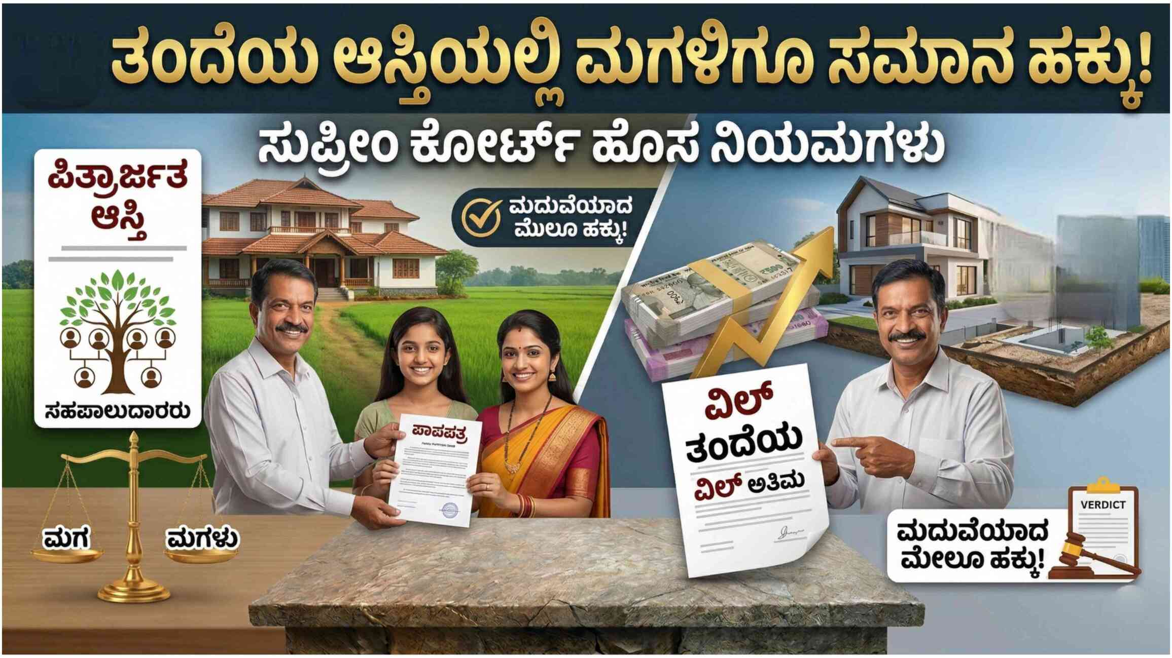 ಅಲರ್ಟ್: ಮಗಳಿಗೆ ಆಸ್ತಿ ಕೊಡಲ್ಲ ಅನ್ನೋ ಮುನ್ನ ಎಚ್ಚರ! ಪಿತ್ರಾರ್ಜಿತ ಆಸ್ತಿ ಬಗ್ಗೆ ಸುಪ್ರೀಂ ಕೋರ್ಟ್ ಕಟ್ಟುನಿಟ್ಟಿನ ರೂಲ್ಸ್.