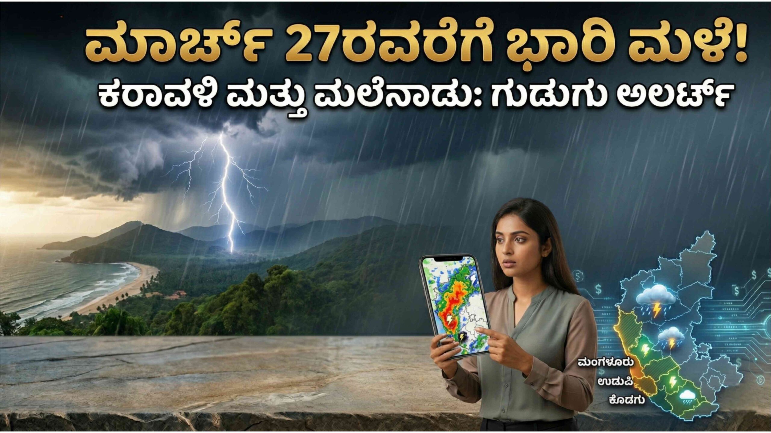 ಕರ್ನಾಟಕ ಮಳೆ ಅಪ್ಡೇಟ್ : ಮಾರ್ಚ್ 27ರವರೆಗೆ ಕರ್ನಾಟಕದ ಈ ಜಿಲ್ಲೆಗಳಲ್ಲಿ ವರುಣನ ಅಬ್ಬರ!