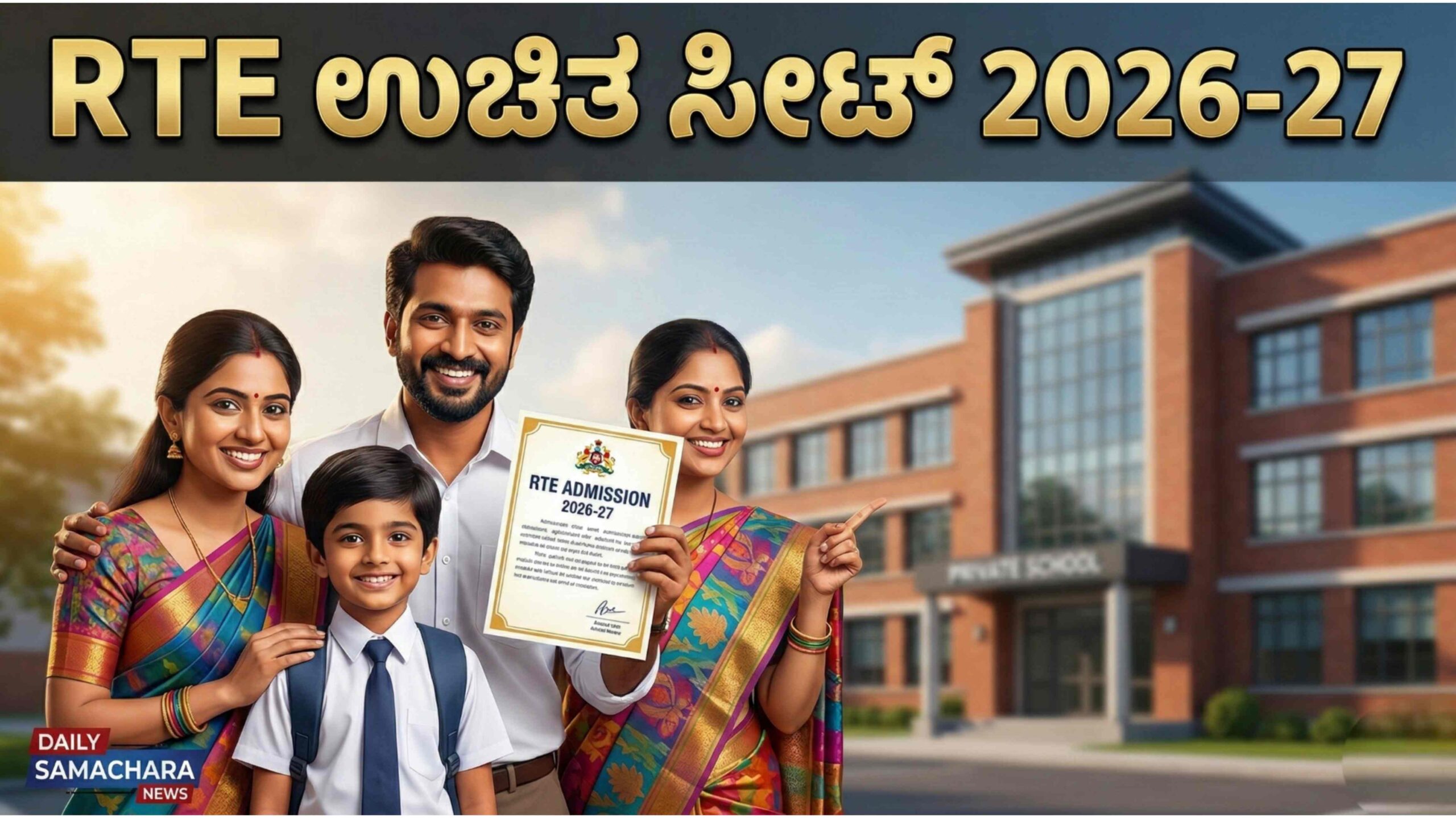 ಆರ್‌ಟಿಇ (RTE) 2026-27: ಖಾಸಗಿ ಶಾಲೆಗಳಲ್ಲಿ ಉಚಿತ ಪ್ರವೇಶಕ್ಕೆ ಅರ್ಜಿ ಆಹ್ವಾನ; ಬೇಕಾಗುವ ದಾಖಲೆಗಳು ಮತ್ತು ಕೊನೆಯ ದಿನಾಂಕ ಇಲ್ಲಿದೆ